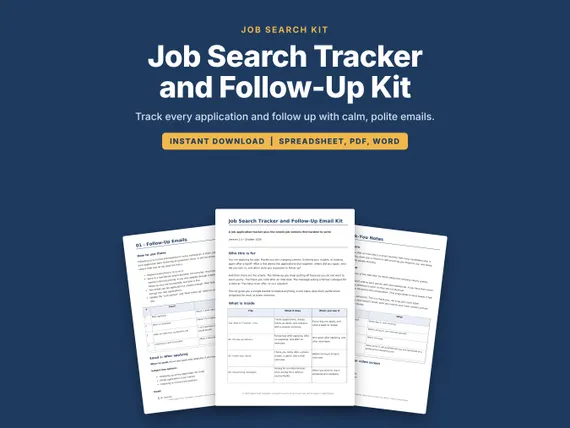 Cover artwork for the Job Search Tracker spreadsheet