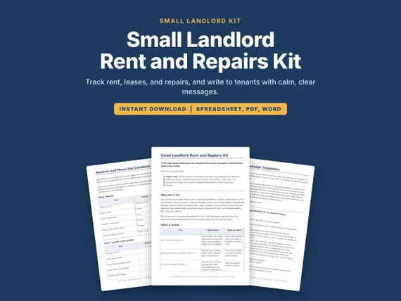Cover artwork for the Landlord Rent Tracker spreadsheet